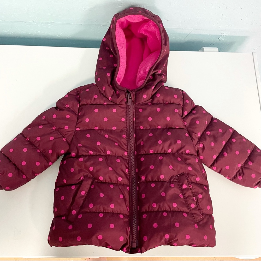 Toddler Girl Lined Puffer Hooded Winter Jacket